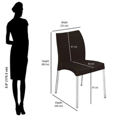 Nilkamal Novella 07 Plastic Armless Chair (Season Rust Brown)
