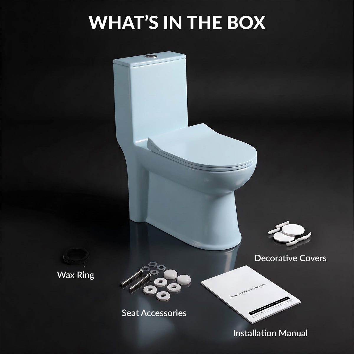 Plantex Platinum Ceramic One Piece Western Toilet/Rimless Washdown Commode for Toilet/Commode With Soft Close Toilet Seat - S Trap Outlet (Ocean)-5
