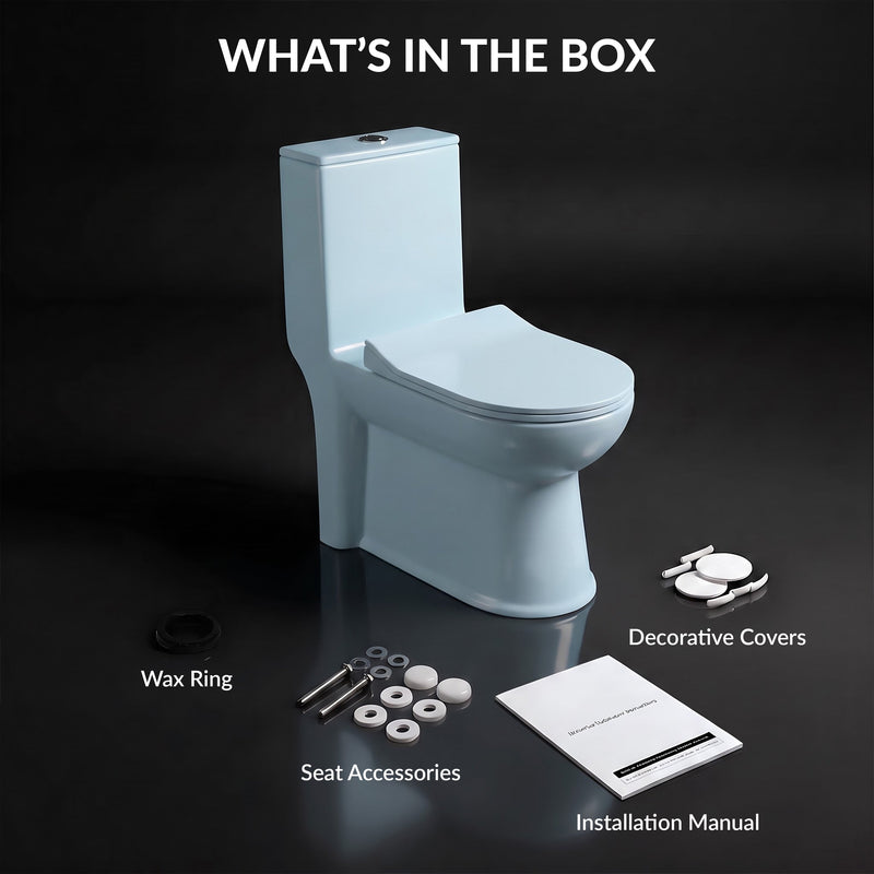 Plantex Platinum Ceramic One Piece Western Toilet/Rimless Washdown Commode for Toilet/Commode With Soft Close Toilet Seat - S Trap Outlet (Ocean)-5