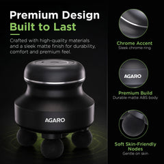 AGARO Royal Deep Tissue Body Massager with 4 Interchangeable Heads | Handheld Electric Vibration Massager for Neck, Back