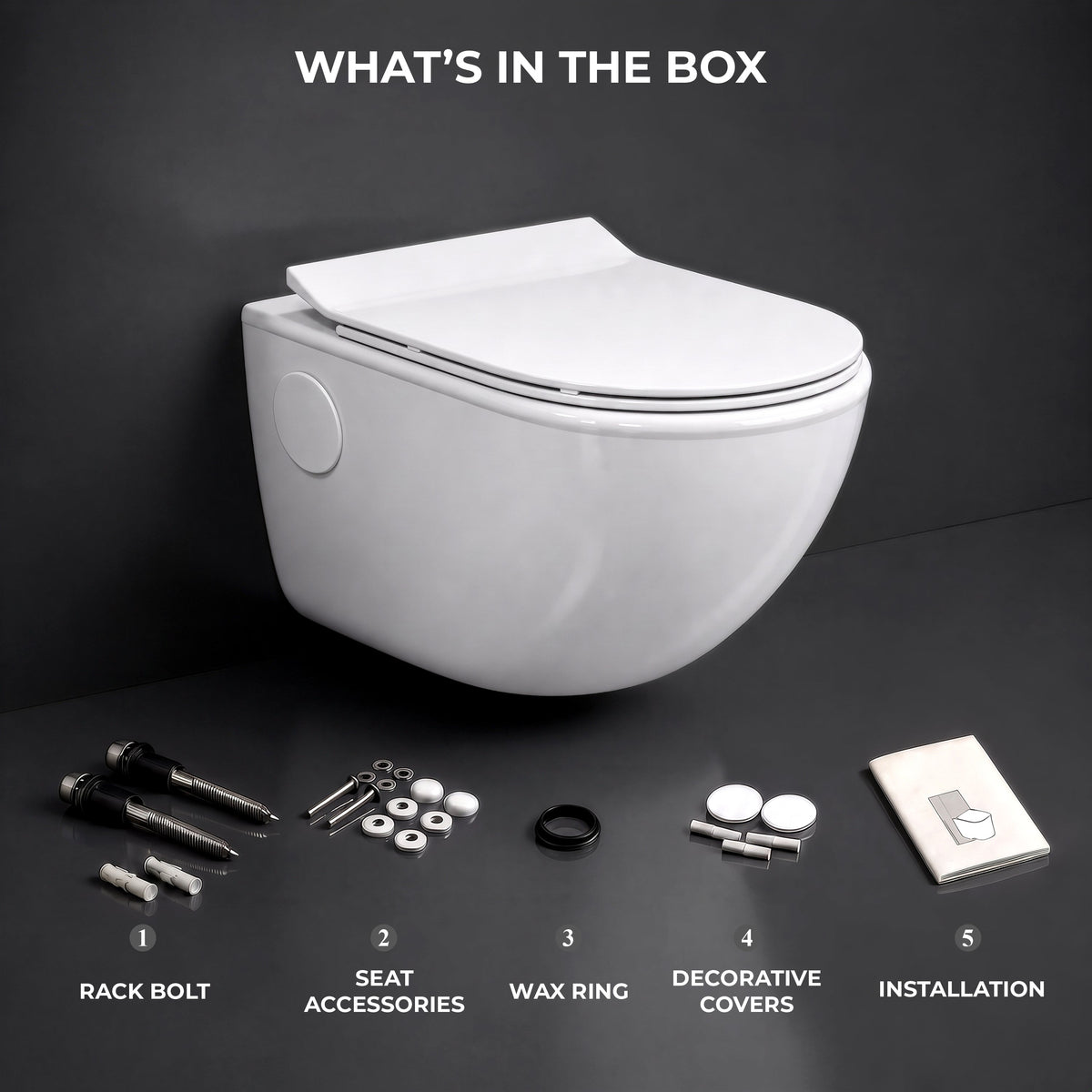 Plantex Platinum Ceramic Commode for Toilet/Rimless Wall Hung Western Toilet/Bathroom Commode with Soft Closing Toilet Seat - P Trap (White)-3