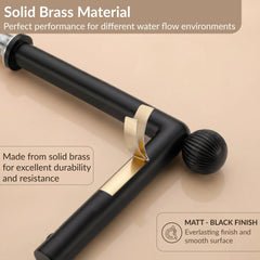 Plantex Brass Wash Basin Mixer Tap/Thermostatic Hot & Cold Basin Mixer Faucet/Deck Mount Pillar Spout for Bathroom Sink - Pack of 1 (APS-4602, Black Matt)-3