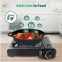 CASTrong Cast Iron Premium Fry Pan, Pre-seasoned, Nonstick, 100% Pure, Toxin-free, Medium 26.2cm, 2.5kg