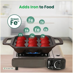 CASTrong Cast Iron Paniyaram Pan, Pre-seasoned, Nonstick, 100% Pure, Toxin-free, Medium 18.7cm, 1.6kg