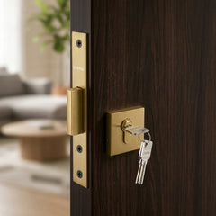 Plantex Dead Lock for Main Door/Lock with Brass 70mm Cylinder with Lock Body and 3 Computerized Keys - Pack of 1 (Brass Antique)-2