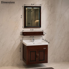 Plantex Unbrekable Bathroom Vanity Cabinet & Washbasin Set/Washbasin with Cabinet/Vanity Basin for Bathroom with Mirror (Brown)-2