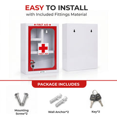 Plantex First Aid Box/Medicine Storage Box/Emergency First Aid Kit Box/Medical Box for Home, School & Office/Medicine Organizer with Multi Compartment - (Red & White) Big Size Wall Mount GI Steel-5