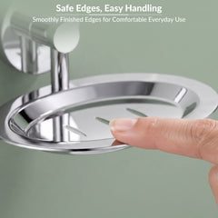 Plantex Stainless Steel Soap Holder for Bathroom/Soap Stand/Soap Dish/Soap Storage/Bathroom Accessories - Brezza (Chrome)-3
