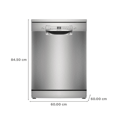 BOSCH Series 6 14 Place Settings Free Standing Dishwasher with Glass Protection Technology (No Pre-rinse Required, Silver)