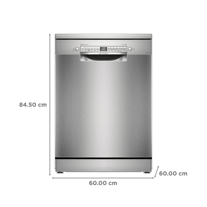 BOSCH Series 6 14 Place Settings Free Standing Dishwasher with Glass Protection Technology (No Pre-rinse Required, Silver)