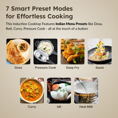 Prestige PIC 3.1 V3 2000W Induction Cooktop, Whistle Counter, 4KV Surge Protection, 7 Indian Menus + Prestige TRIPLY Splendid 4 Pc Cookware Set: Fry Pan 22cm, Kadai 22cm, Saucepan 14cm, SS Lid 24cm