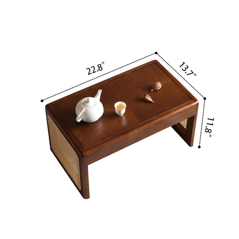 All-in-one Rattan End Table Snack Side Table