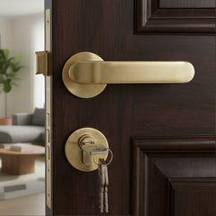 Plantex Door Lock - Main Door Lock Set with Keys/Mortise Door Locks for Home/Office/Hotel - Pack of 1 (OHMH-81, Brass Antique)-4