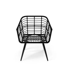 Irix Outdoor Patio Seating Set 2 Chairs and 1 Table Set (Black + White)