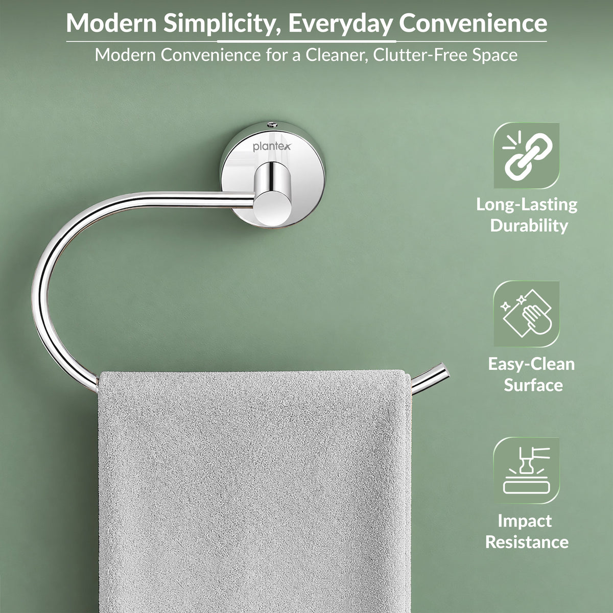 Plantex Stainless Steel Napkin Holder for Wash Basin/Towel Hanger for Bathroom/Napkin Hanger/Bathroom Accessories - Pack of 1 (Chrome)-6