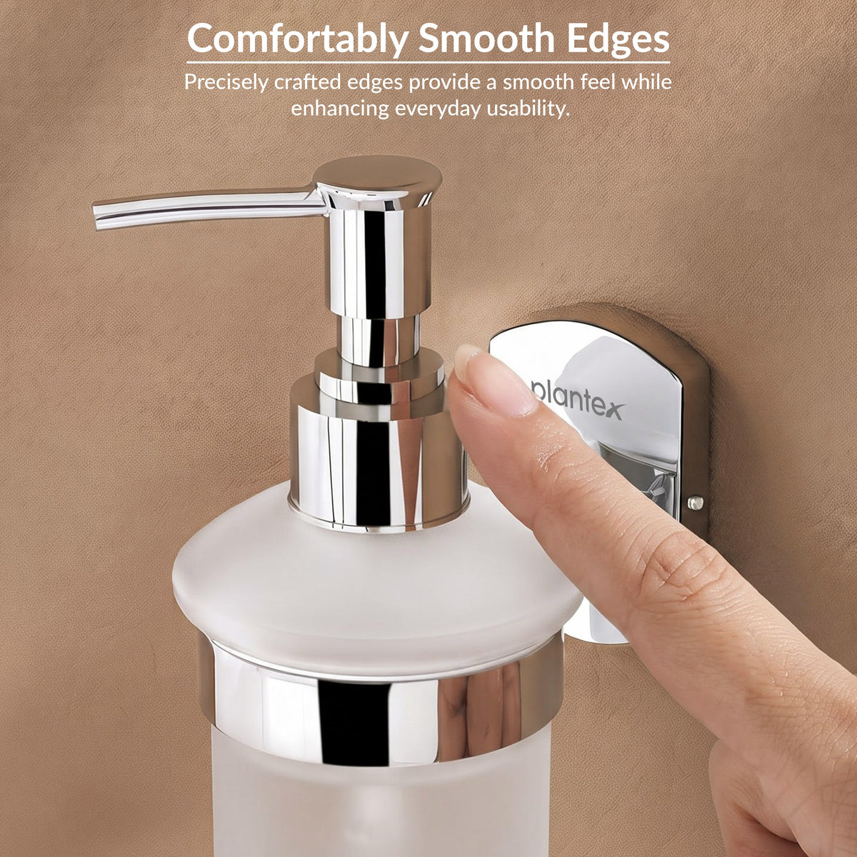 Plantex 304 Grade Stainless Steel Hand Wash Holder for Wash Basin/Liquid Soap Dispenser/Bathroom Accessories - Parv (Chrome)-3
