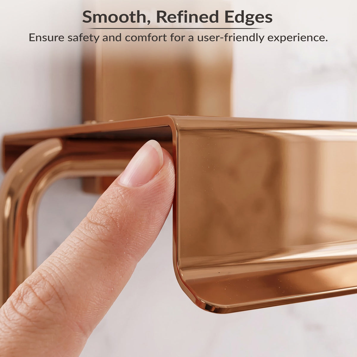 Plantex 304 Grade Stainless Steel Stylish and Durable Toilet Paper Stand/Bathroom Tissue Paper Holder with Mobile Stand/Bathroom Accessories (Crystal,PVD Rose Gold)-3