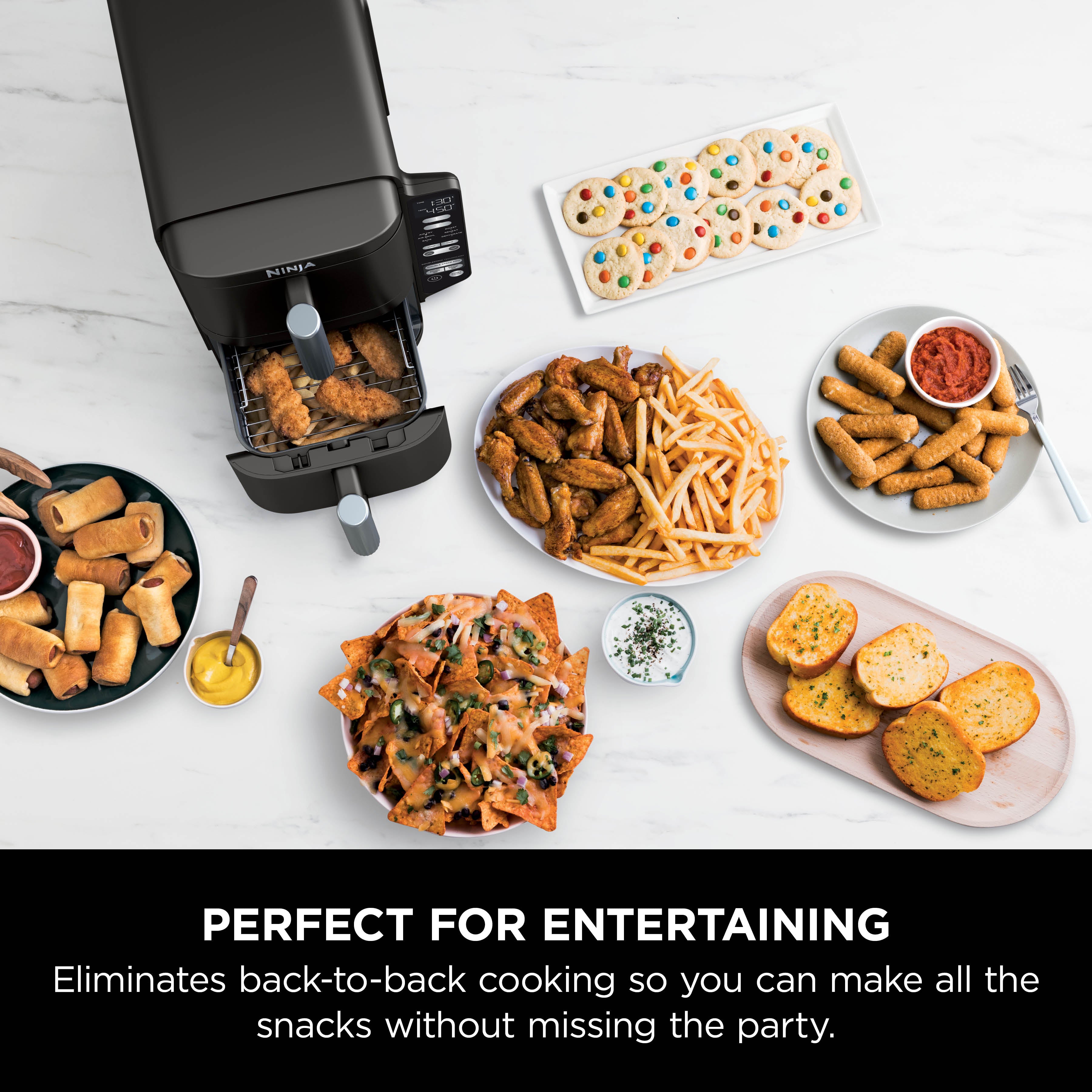 Ninja Double Stack DualZone Digital Air Fryer (SL300IN) | 7.6L, Cook 4 Foods at Once | Vertical Design