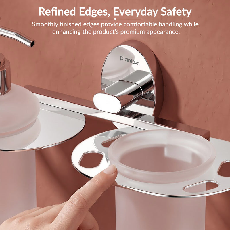 Plantex Olive Hand wash Holder for wash Basin Liquid soap Dispenser - 304 Stainless Steel-4