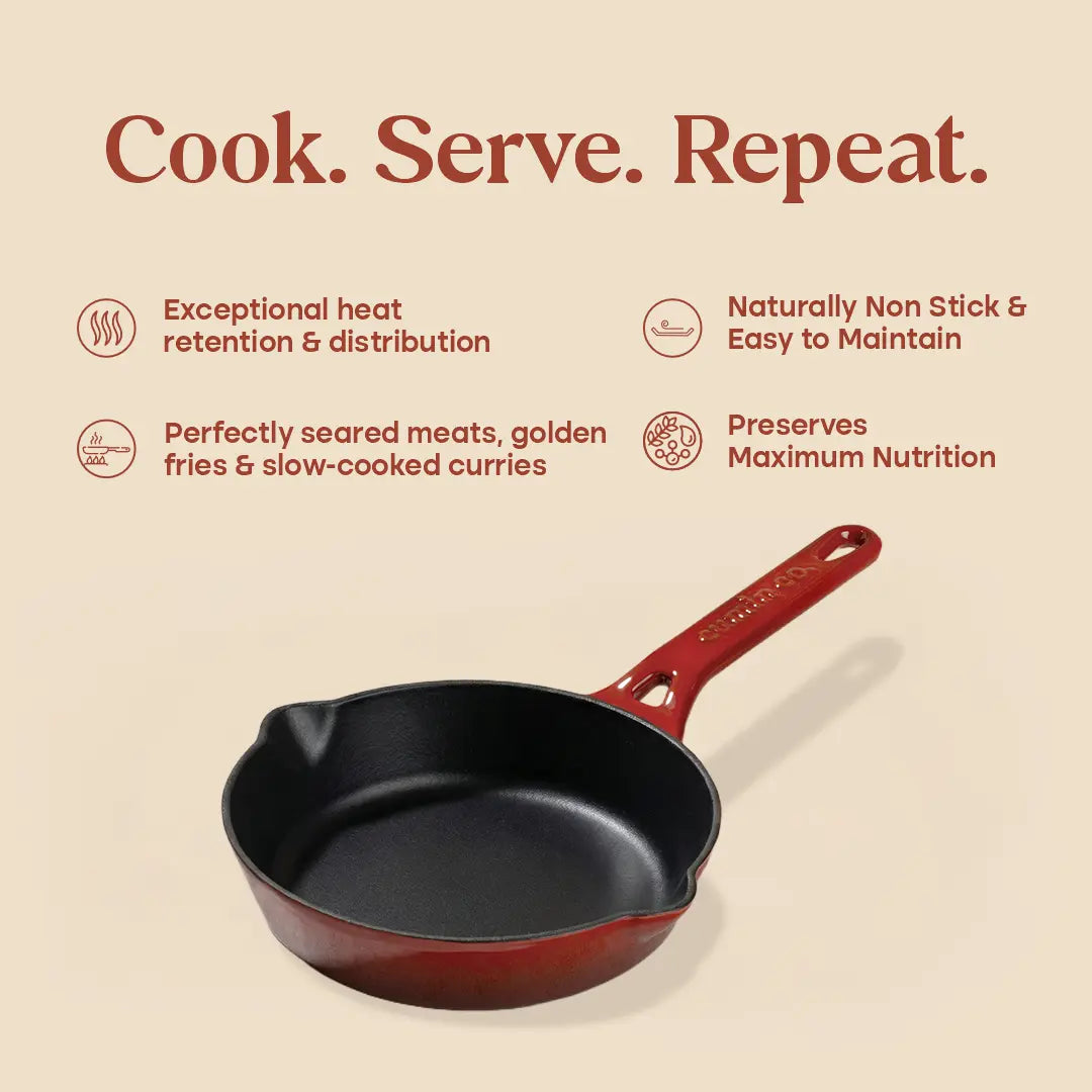 No. 8 Enamel Cast Iron Pan (20cm)