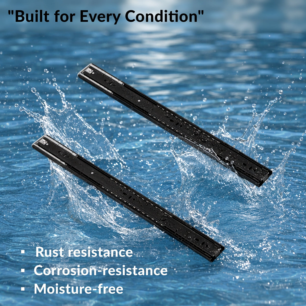 Plantex 22 Inch Soft Close Drawer Channel/Regular Close Ball Bearing Slider Drawer Channel for Home, Kitchen & Wardrobe/Telescopic Channel for Drawer - Pair of 1 (Black)-4