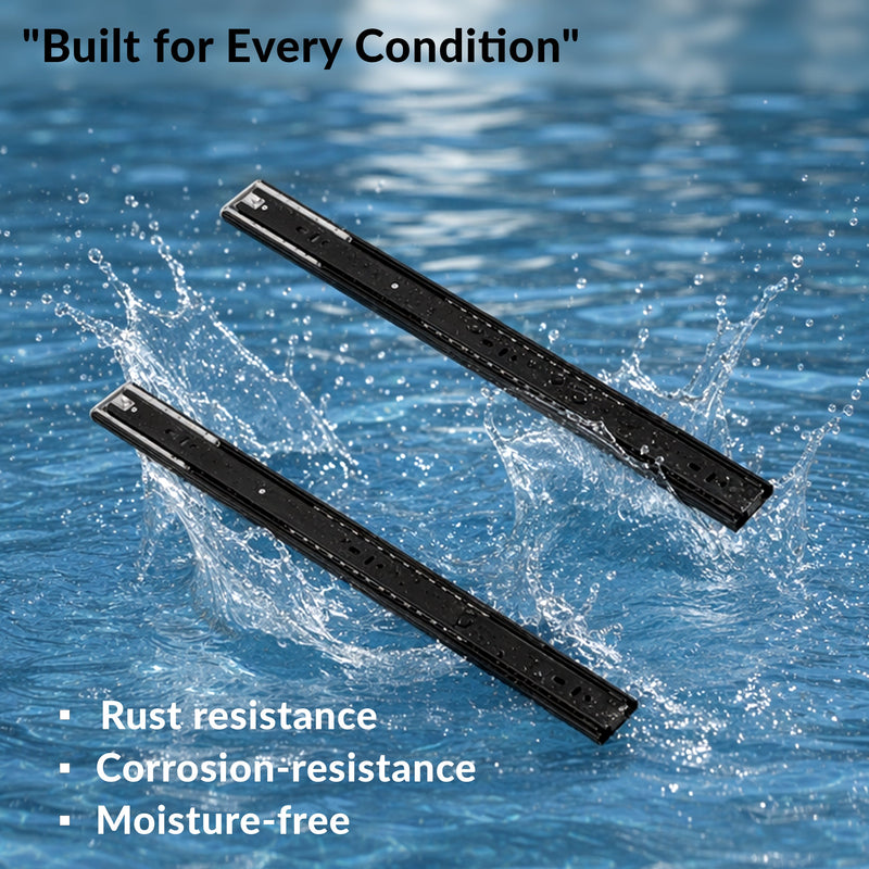 Plantex 22 Inch Soft Close Drawer Channel/Regular Close Ball Bearing Slider Drawer Channel for Home, Kitchen & Wardrobe/Telescopic Channel for Drawer - Pair of 1 (Black)-4