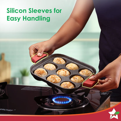 Forza Cast-iron Paniyarakal | Square | Made from Heavy-duty Cast-iron | For Paniyarams, Bondas | Naturally Non-stick | Uniform Heating, Slow Cooking | Chemical-free | Lifetime Warranty