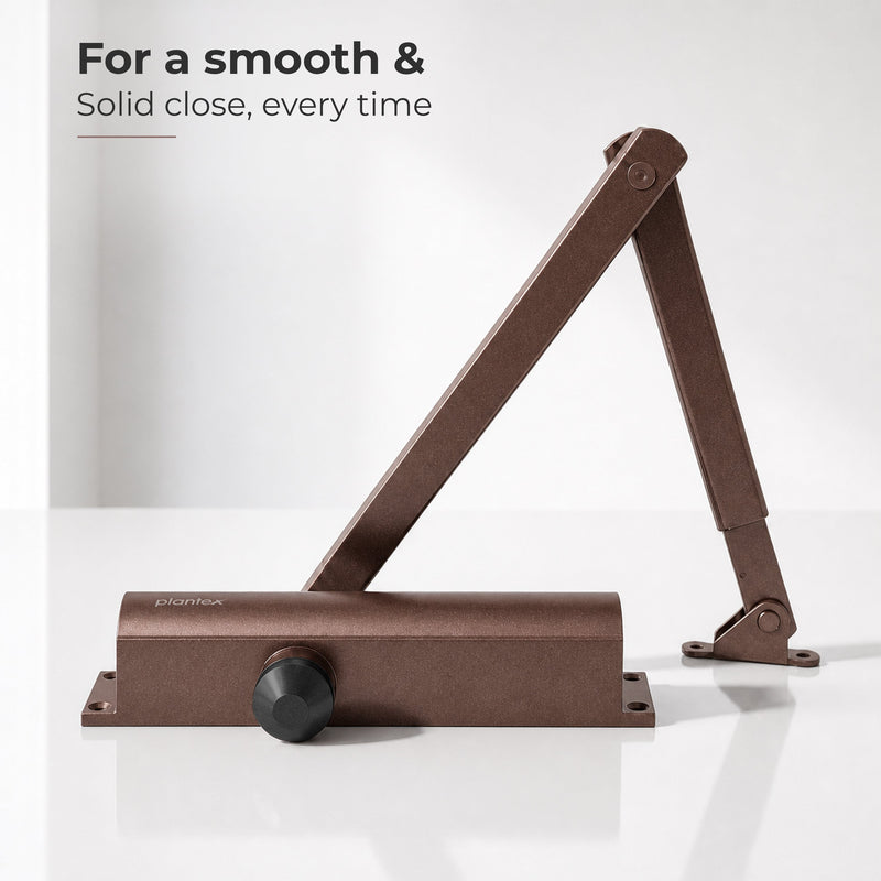 Plantex Premium Aluminium Door Closer/55kg Automatic Door Closer for Wooden Door/Adjustable Spring Door Closer- Brown (ISO 9001 Certified)-6