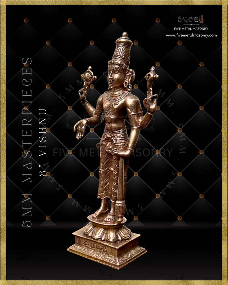 Vishnu Panchaloha Bronze Icon - 8" - Masterpieces Collection
