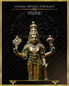 Vishnu Panchaloha Bronze Icon - 10.5"