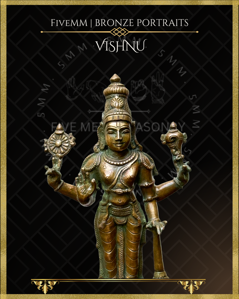 Vishnu Panchaloha Bronze Icon - 10.5"