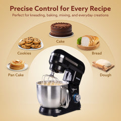 AGARO Royal Stand Mixer, Dough Maker Machine, 1000W Atta Maker, 100% Copper Motor, 5L SS Bowl, 8 Speed + Pulse Function,