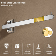 Plantex Smero Pure Brass Hand Towel Hanger/Towel Holder for Washbasin/Napkin Hanger for Wash Basin/Bathroom Accessories (Chrome Finish) Superb-6