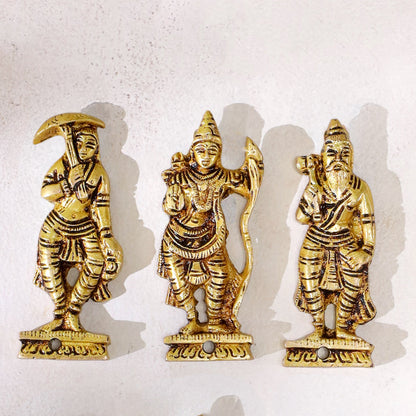 Brass Dashavatara Wall Hanging – Set of 10 Avatars of Lord Vishnu (3.8 Inch)
