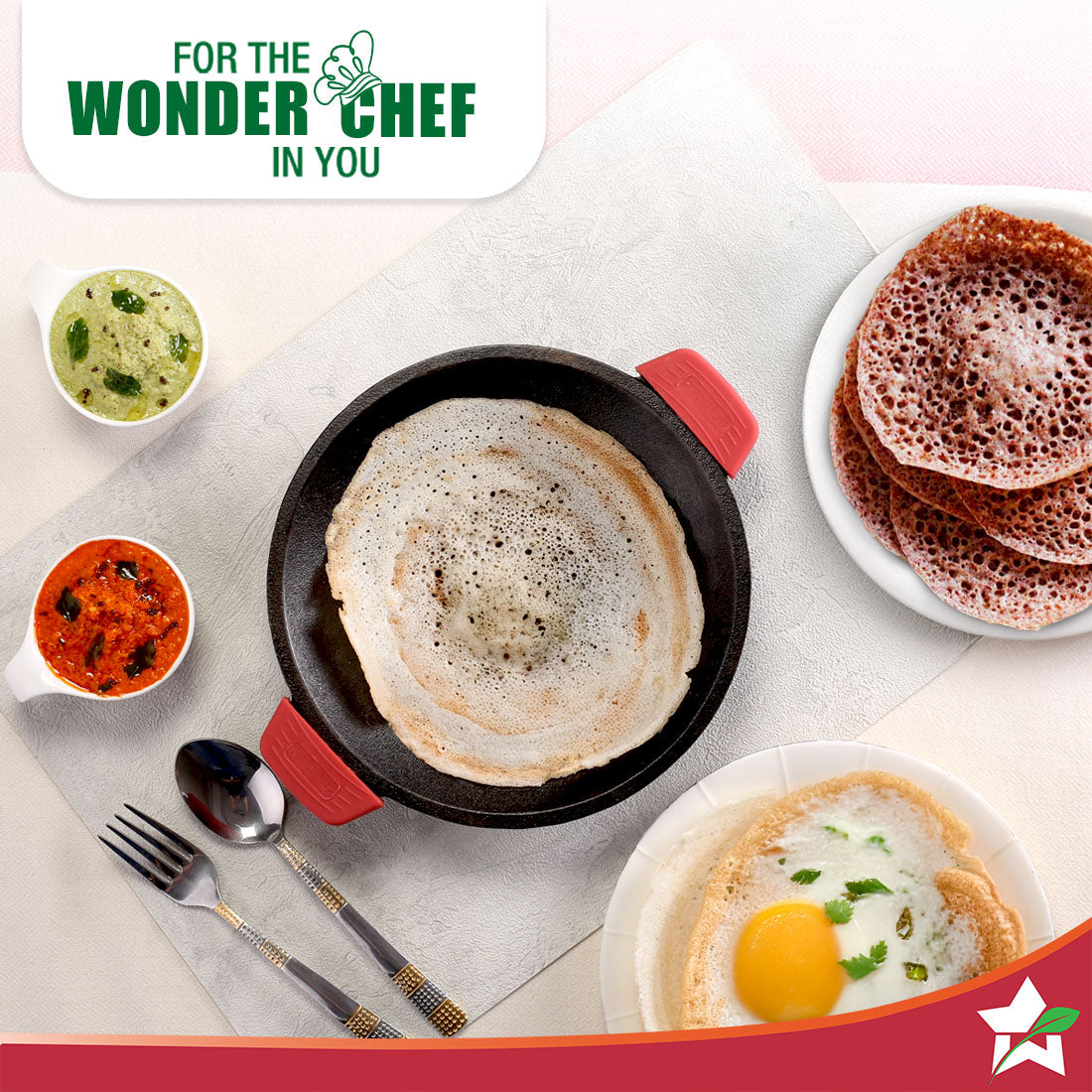 Forza Cast-iron Appachetty | 20cm | Made from Heavy-duty Cast-iron | For Appams, Dosas, Rotis | Naturally Non-stick | Uniform Heating, Slow Cooking | Chemical-free | Lifetime Warranty