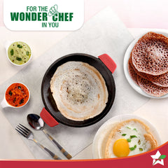 Forza Cast-iron Appachetty | 20cm | Made from Heavy-duty Cast-iron | For Appams, Dosas, Rotis | Naturally Non-stick | Uniform Heating, Slow Cooking | Chemical-free | Lifetime Warranty