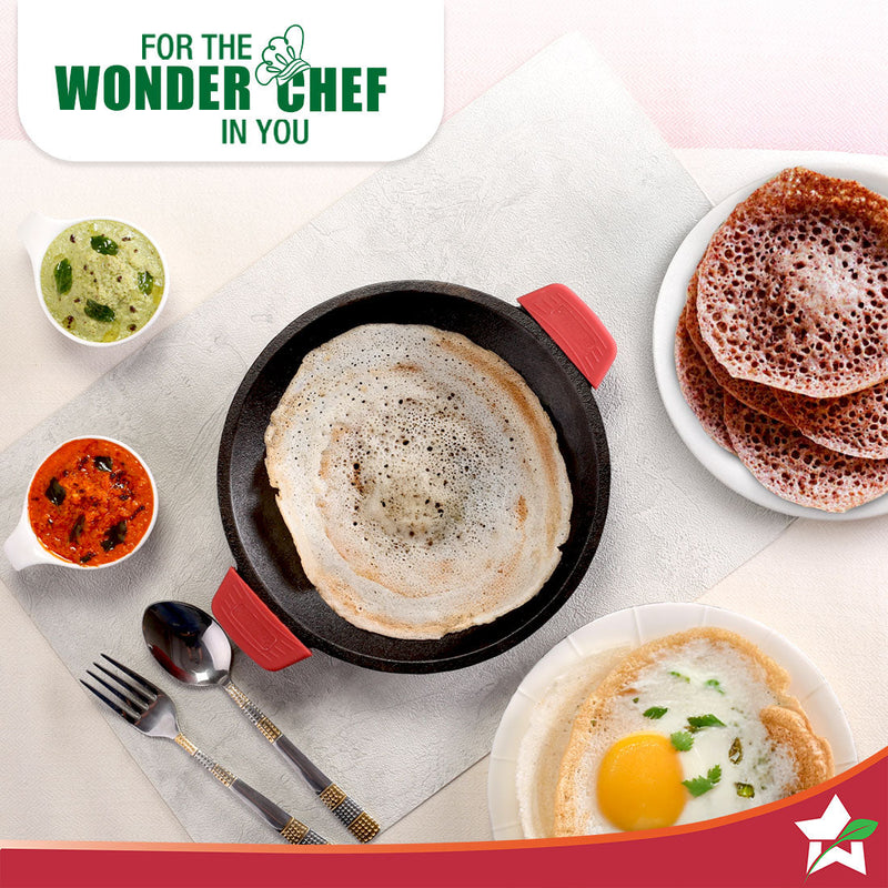 Forza Cast-iron Appachetty | 20cm | Made from Heavy-duty Cast-iron | For Appams, Dosas, Rotis | Naturally Non-stick | Uniform Heating, Slow Cooking | Chemical-free | Lifetime Warranty