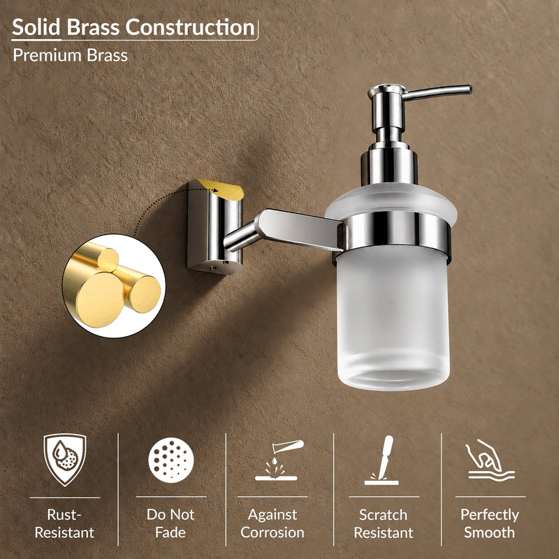 Plantex Smero Pure Brass Made Hand Wash Holder for Wash Basin/Liquid Soap Dispenser/Shampoo Dispenser - Superb (Chrome)-6