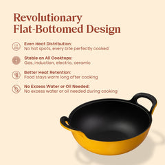 No. 10 Enamel Cast Iron Kadai (3L)