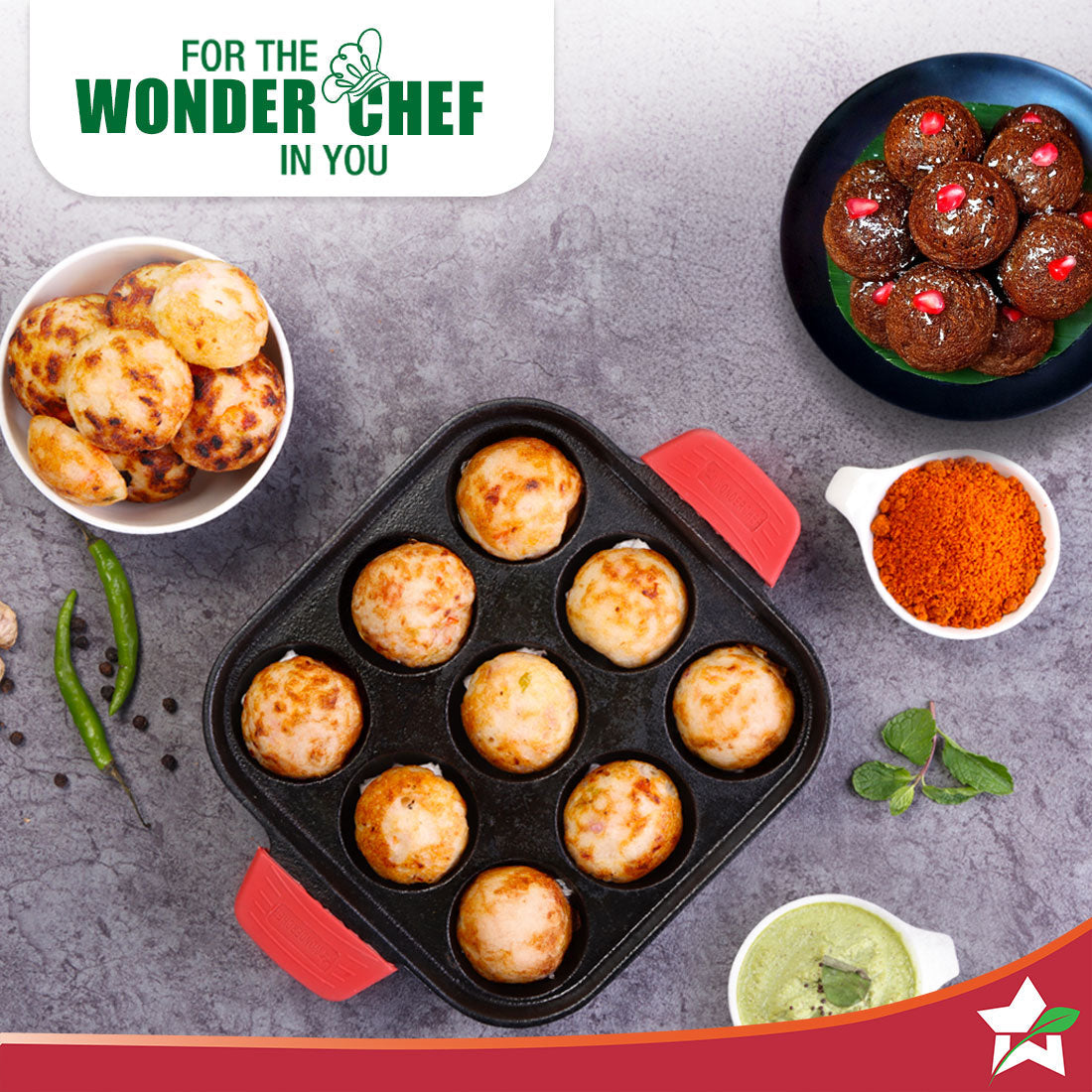 Forza Cast-iron Paniyarakal | Square | Made from Heavy-duty Cast-iron | For Paniyarams, Bondas | Naturally Non-stick | Uniform Heating, Slow Cooking | Chemical-free | Lifetime Warranty