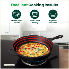 CASTrong Cast Iron Premium Fry Pan, Pre-seasoned, Nonstick, 100% Pure, Toxin-free, Medium 26.2cm, 2.5kg