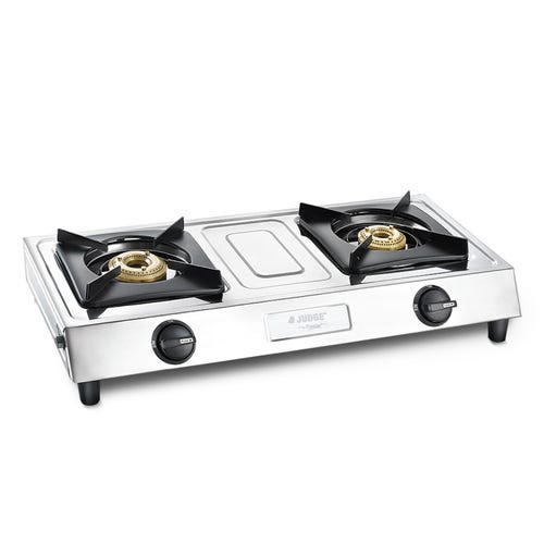 Judge by Prestige 2 Burner Aura Stainless Steel Gas Stove (JAG 01) | High-efficiency Brass Burners | Spill Proof Design | 2 years Warranty