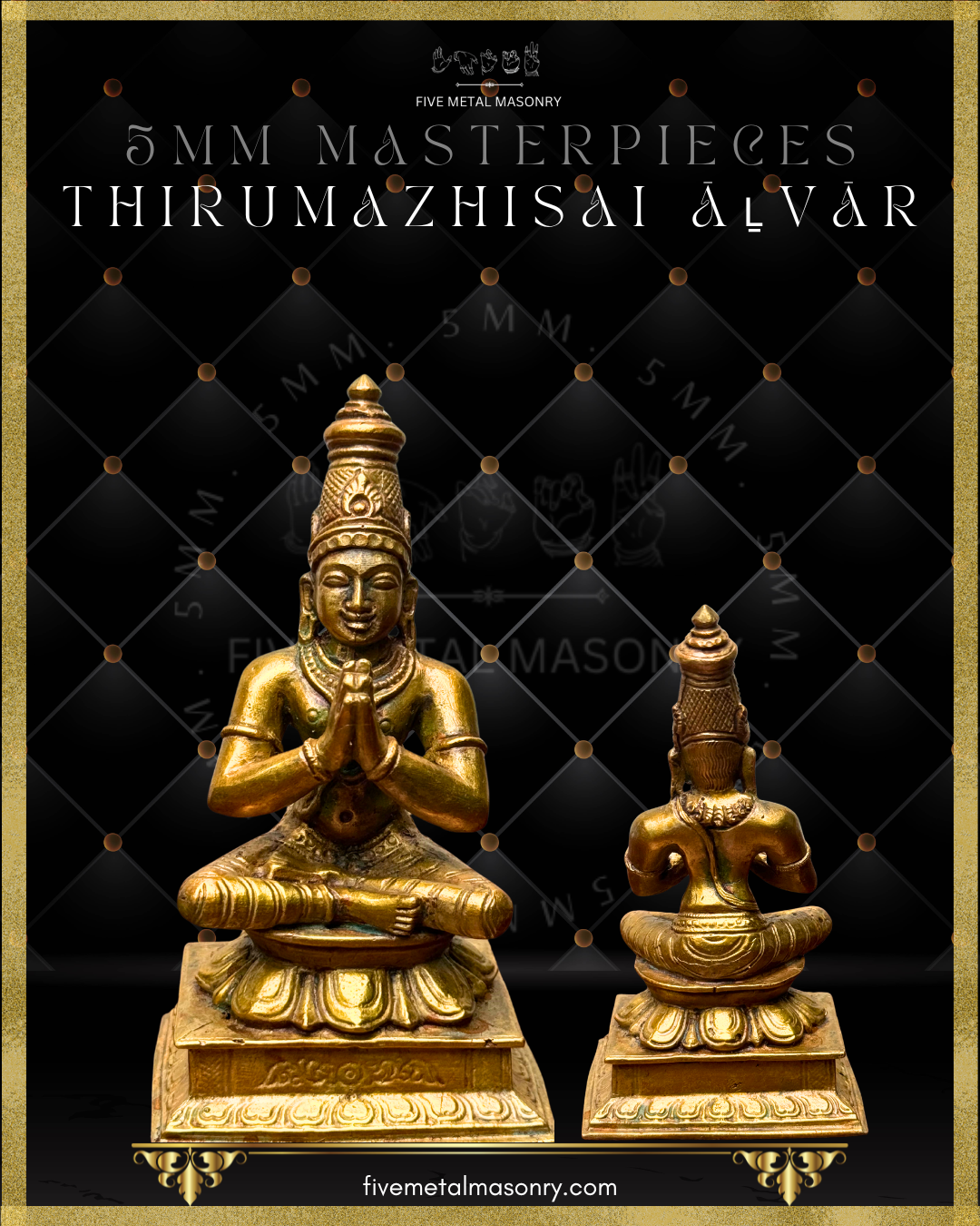 Alvars | Vaishnava saints |Set of 12 Panchaloha Bronze Icons - 5"- Masterpieces Collection | Made to Order