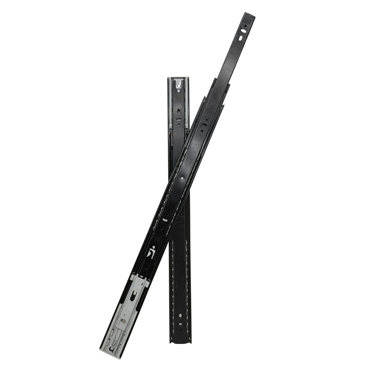 Plantex 22 Inch Soft Close Drawer Channel/Regular Close Ball Bearing Slider Drawer Channel for Home, Kitchen & Wardrobe/Telescopic Channel for Drawer - Pair of 1 (Black)