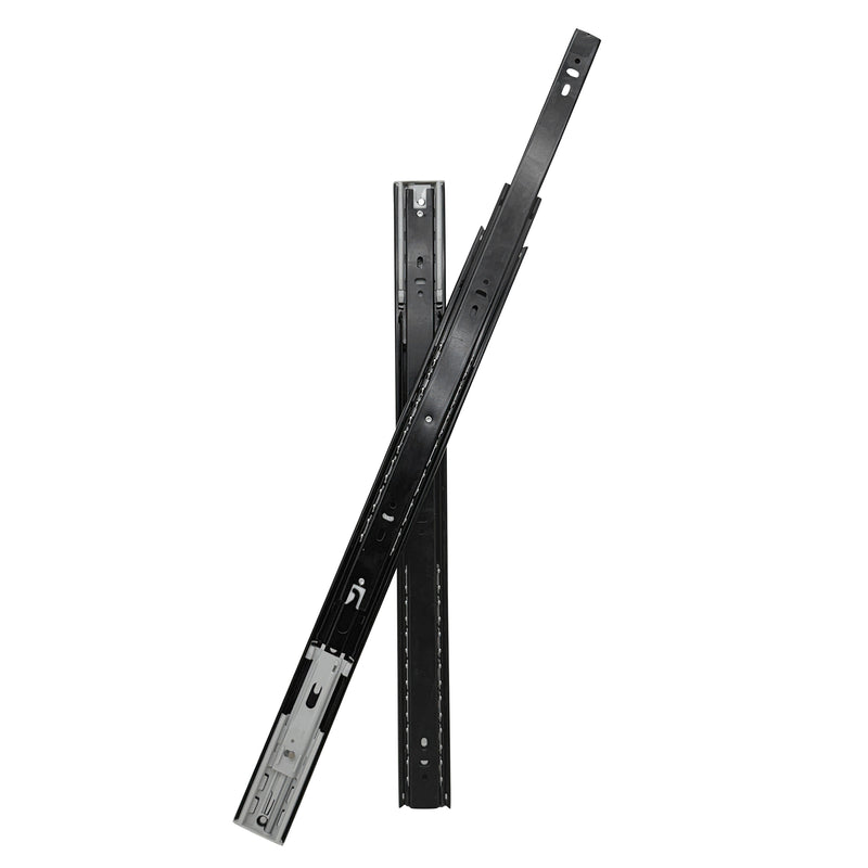 Plantex 22 Inch Soft Close Drawer Channel/Regular Close Ball Bearing Slider Drawer Channel for Home, Kitchen & Wardrobe/Telescopic Channel for Drawer - Pair of 1 (Black)-1