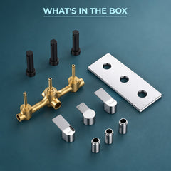 Plantex Brass Concealed Shower Mixer Valve with 3 Lever Exposed Parts Kit/High Flow Manual Diverter/Wall Mounted Bathroom Shower Control Valve (Venice-1538)-3