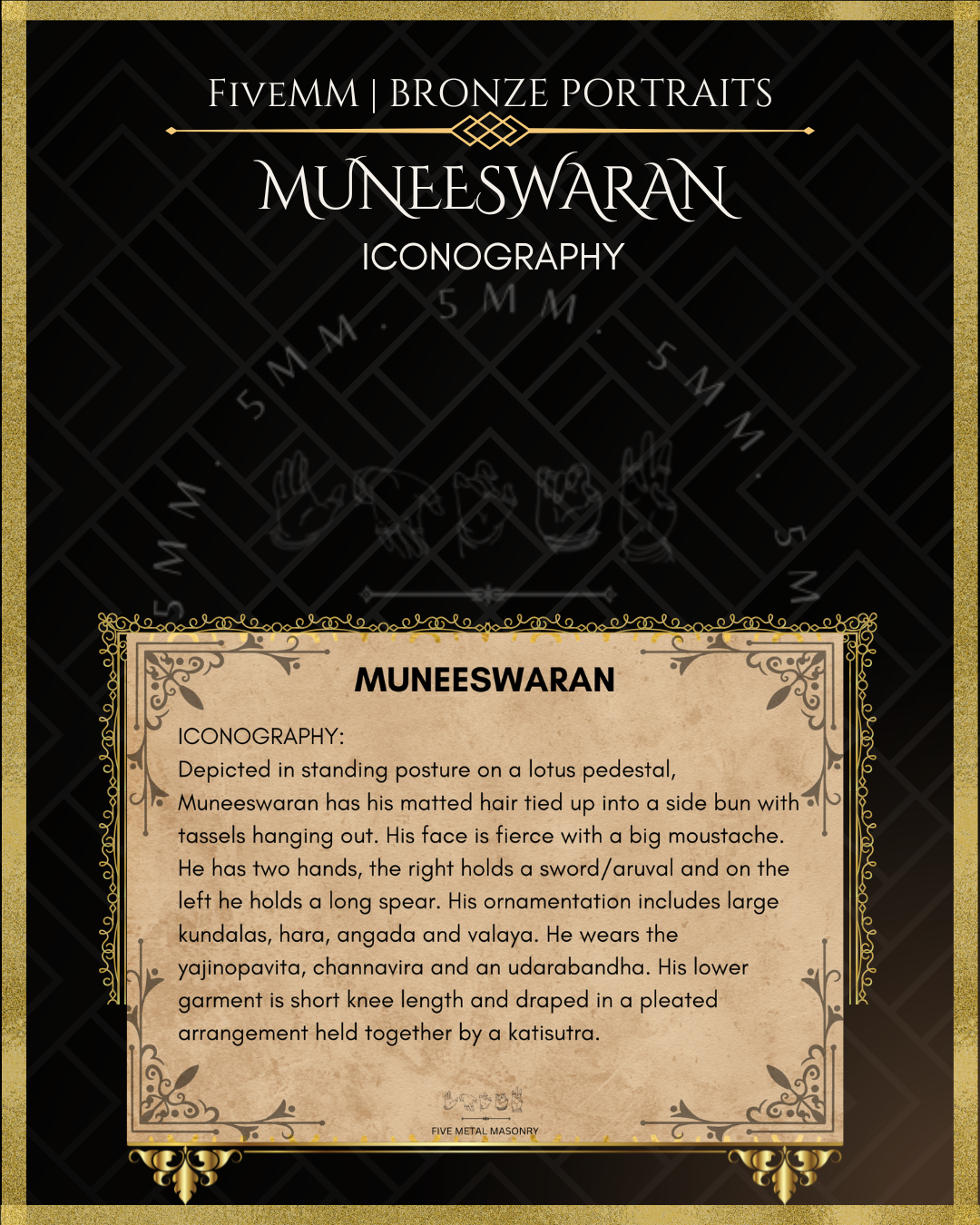 Muneeswaran Panchaloha Bronze Icon - 6.5"