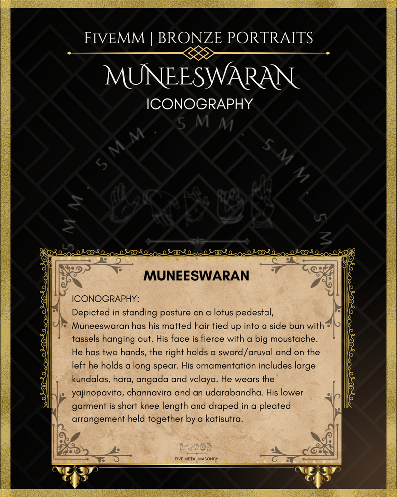 Muneeswaran Panchaloha Bronze Icon - 6.5"