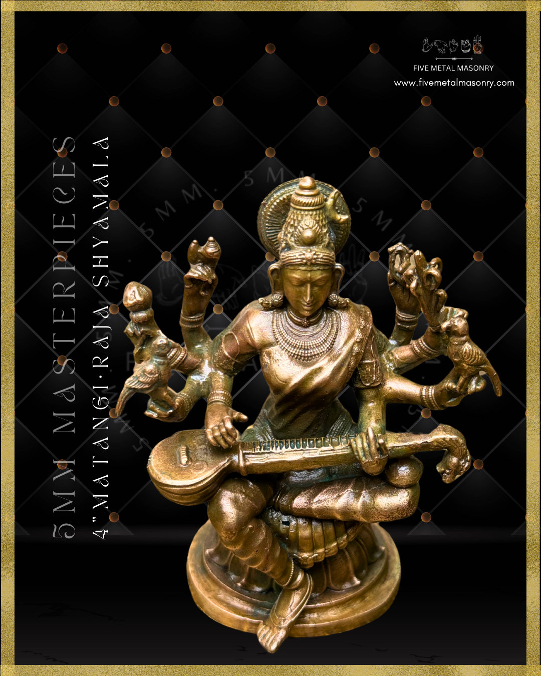 Matangi/Raja Shyamala  Panchaloha Bronze Icon - 4"-  Masterpieces Collection