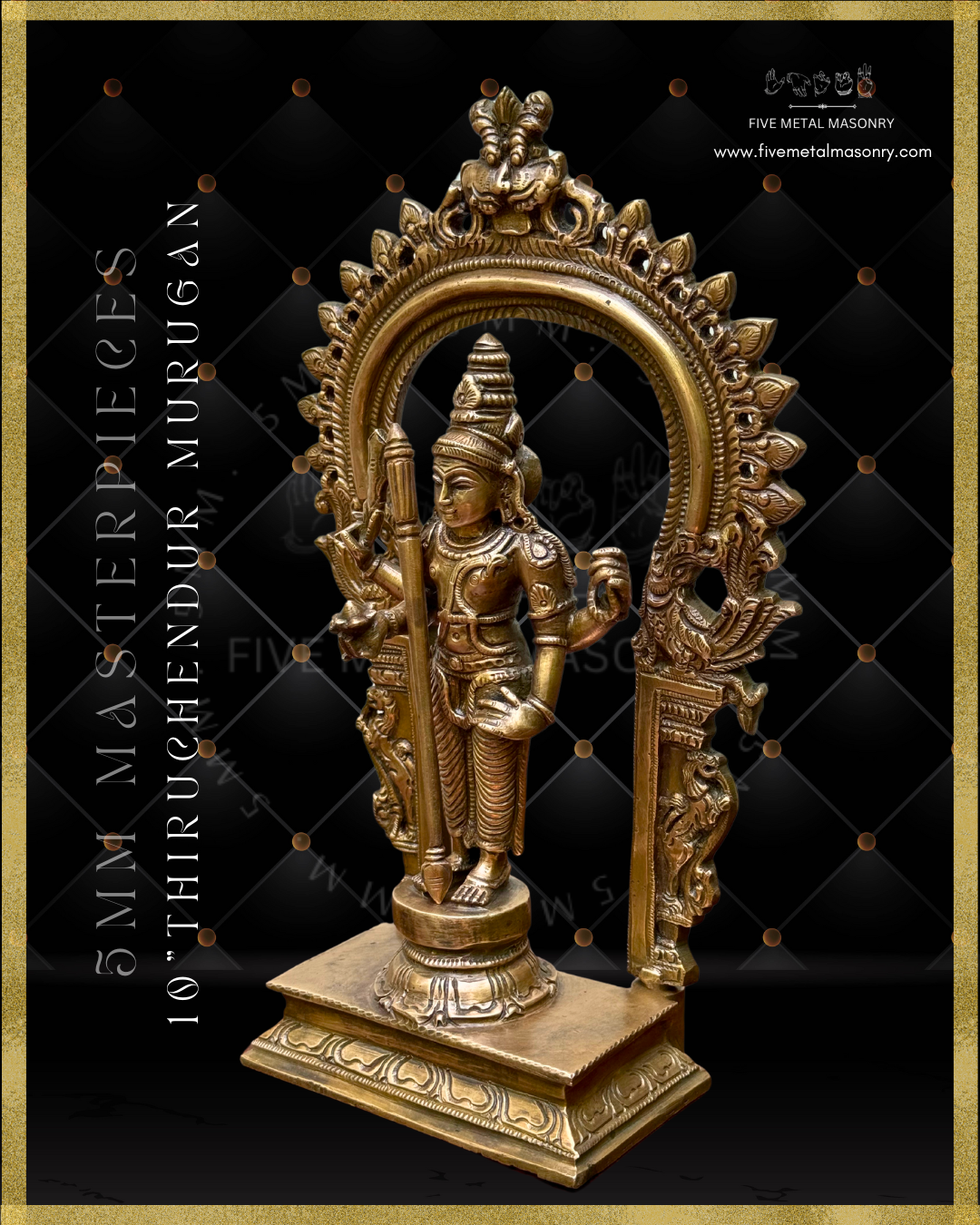 Thiruchendur Murugan Panchaloha Bronze Icon - 10"-  Masterpieces Collection